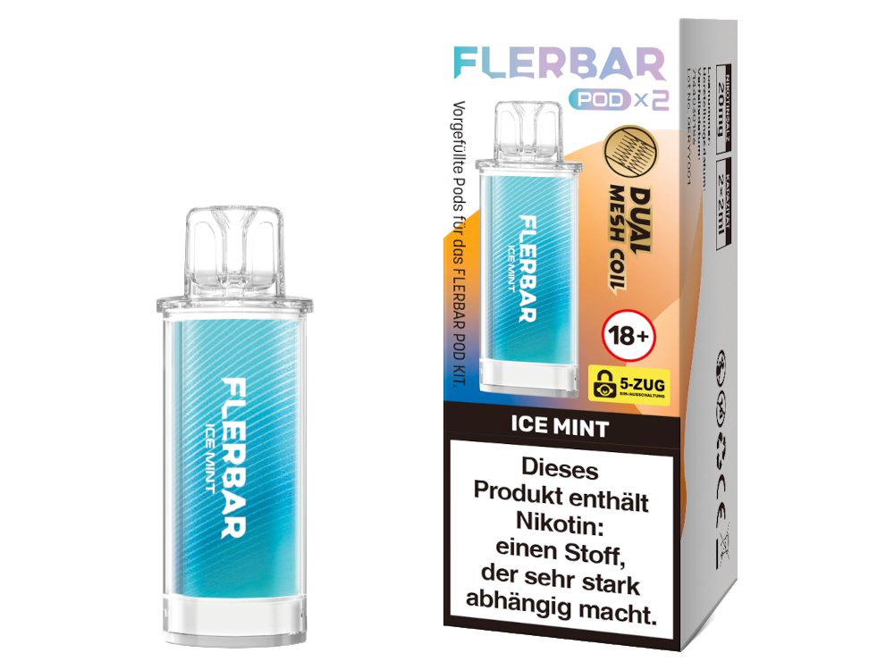 Flerbar - POD - 2ml Prefilled Pods (2 Stück pro Packung) - Ice Mint 1er Packung - Vapes4you