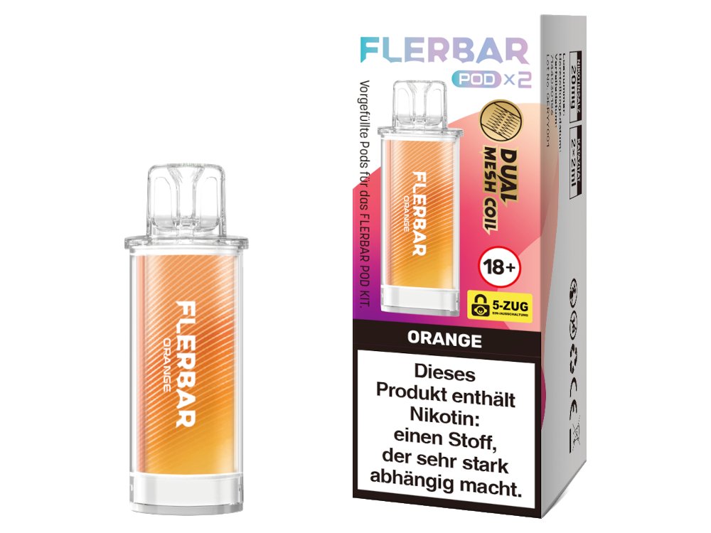 Flerbar - POD - 2ml Prefilled Pods (2 Stück pro Packung) - Orange 1er Packung - Vapes4you