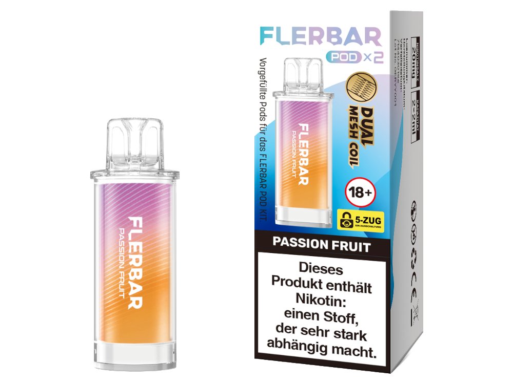 Flerbar - POD - 2ml Prefilled Pods (2 Stück pro Packung) - Passion Fruit 1er Packung - Vapes4you