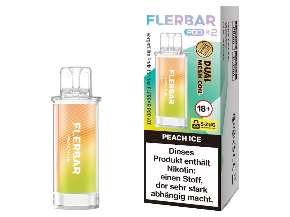 Flerbar - POD - 2ml Prefilled Pods (2 Stück pro Packung) - Peach Ice 1er Packung - Vapes4you