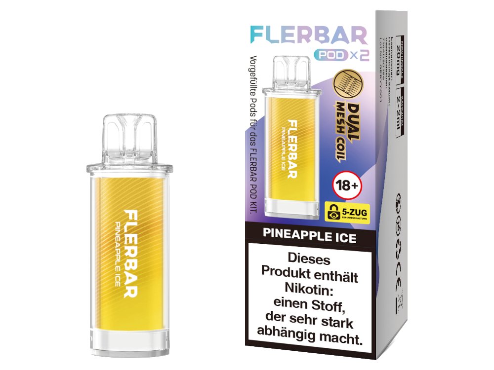 Flerbar - POD - 2ml Prefilled Pods (2 Stück pro Packung) - Pineapple Ice 1er Packung - Vapes4you