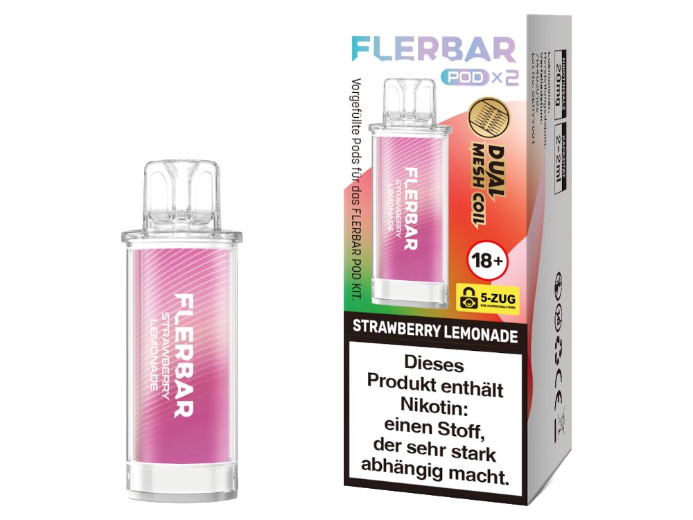 Flerbar - POD - 2ml Prefilled Pods (2 Stück pro Packung) - Strawberry Lemonade 1er Packung - Vapes4you