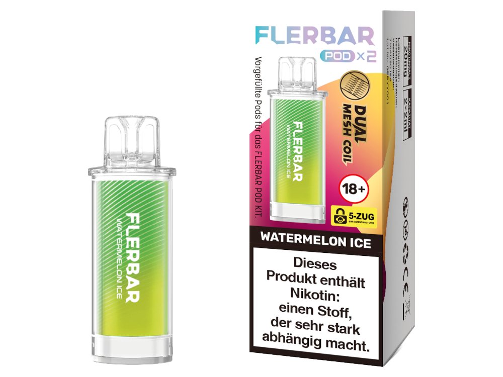 Flerbar - POD - 2ml Prefilled Pods (2 Stück pro Packung) - Watermelon Ice 1er Packung - Vapes4you