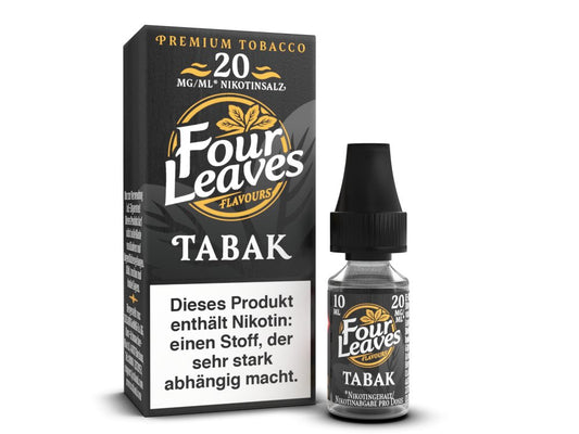 Four Leaves - Tabak - 10ml Fertigliquid (Nikotinsalz) - Tabak 1er Packung 20 mg/ml- Vapes4you