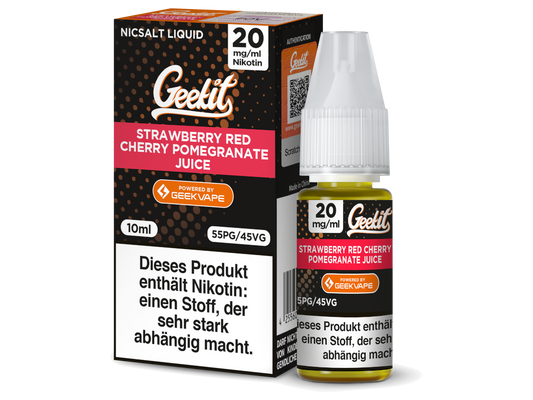 GeekVape - Geekit - Strawberry Red Cherry Pomegranate Juice - 10ml Fertigliquid (Nikotinsalz)