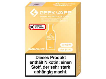 GeekVape - Wenax M1 - Prefilled Pods (2 Stück pro Packung) - Banana Ice 1er Packung 20 mg/ml- Vapes4you