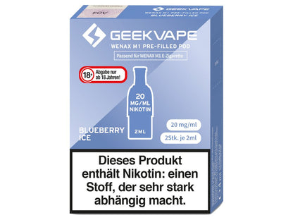 GeekVape - Wenax M1 - Prefilled Pods (2 Stück pro Packung) - Blueberry Ice 1er Packung 20 mg/ml- Vapes4you