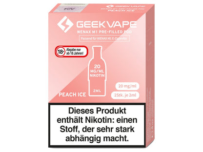 GeekVape - Wenax M1 - Prefilled Pods (2 Stück pro Packung) - Peach Ice 1er Packung 20 mg/ml- Vapes4you