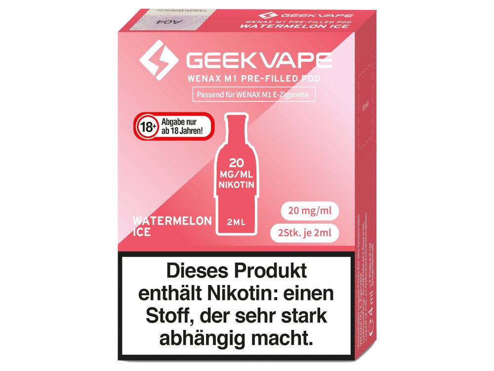 GeekVape - Wenax M1 - Prefilled Pods (2 Stück pro Packung) - Watermelon Ice 1er Packung 20 mg/ml- Vapes4you