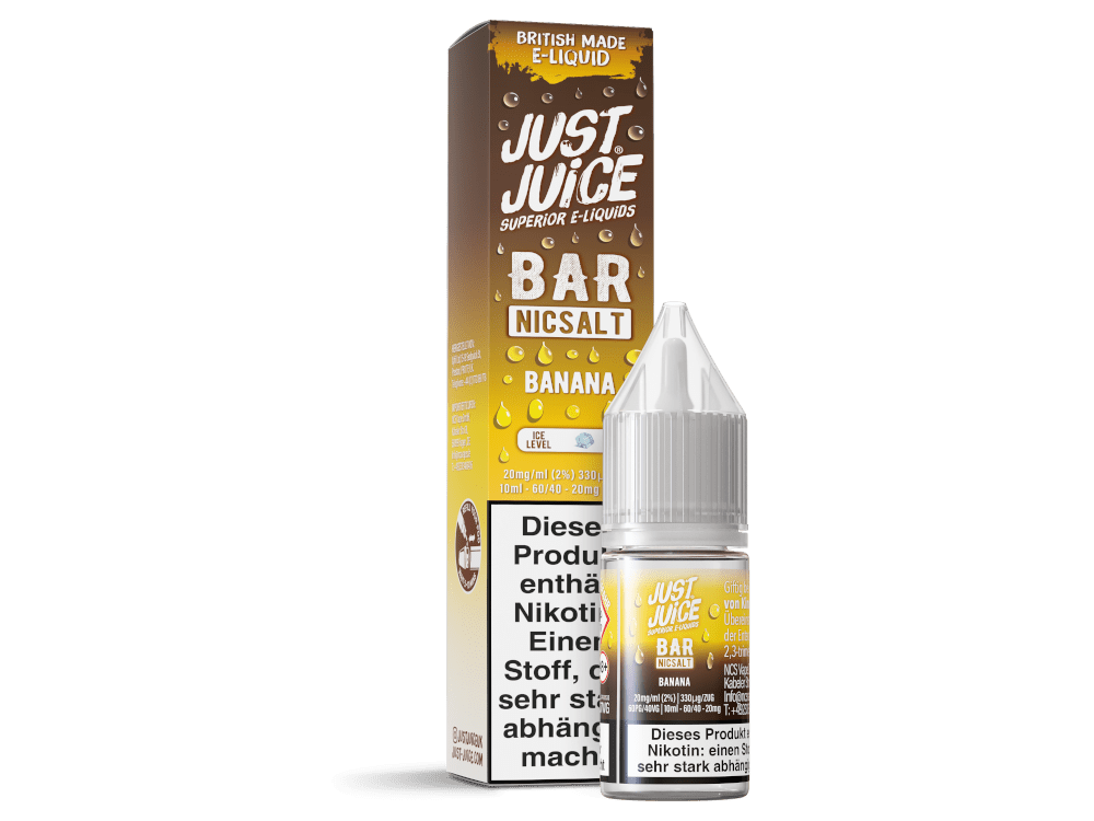 Just Juice - Bar - Banana - 10ml Fertigliquid (Nikotinsalz) - Banana 1er Packung 20 mg/ml - Vapes4you