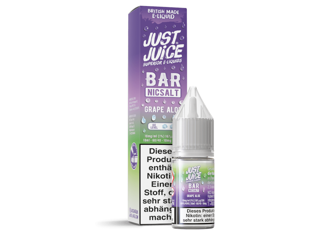 Just Juice - Bar - Grape Aloe - 10ml Fertigliquid (Nikotinsalz) - Grape Aloe 1er Packung 10 mg/ml - Vapes4you