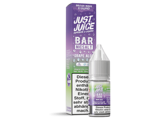 Just Juice - Bar - Grape Aloe - 10ml Fertigliquid (Nikotinsalz) - Grape Aloe 1er Packung 20 mg/ml - Vapes4you