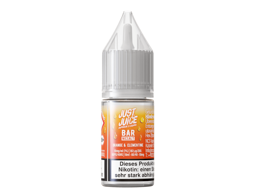 Just Juice - Bar - Orange & Clementine - 10ml Fertigliquid (Nikotinsalz) - Orange & Clementine 1er Packung 10 mg/ml - Vapes4you