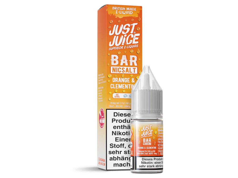 Just Juice - Bar - Orange & Clementine - 10ml Fertigliquid (Nikotinsalz) - Orange & Clementine 1er Packung 10 mg/ml - Vapes4you