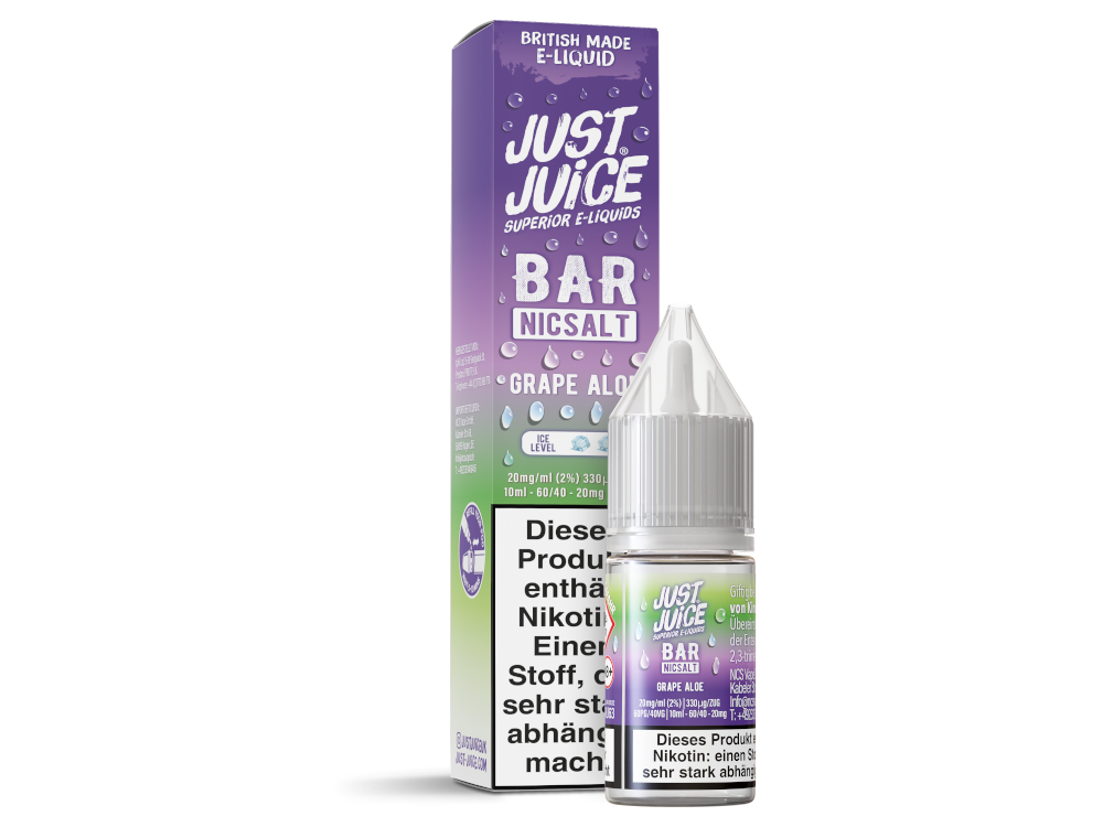 Just Juice - Bar - Grape Aloe - 10ml Fertigliquid (Nikotinsalz)