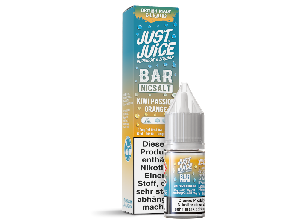 Just Juice - Bar - Kiwi Passion Orange - 10ml Fertigliquid (Nikotinsalz)