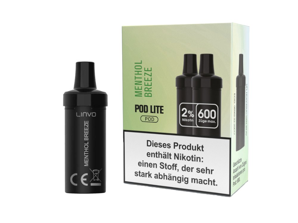 Linvo - Pod Lite - 2ml Prefilled Cartridge (2 Stück pro Packung) - Menthol Breeze 1er Packung 20 mg/ml - Vapes4you