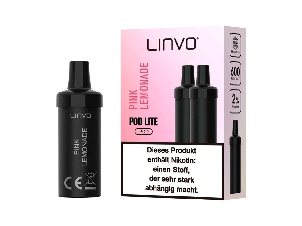 Linvo - Pod Lite - 2ml Prefilled Cartridge (2 Stück pro Packung) - Pink Lemonade 1er Packung 20 mg/ml - Vapes4you