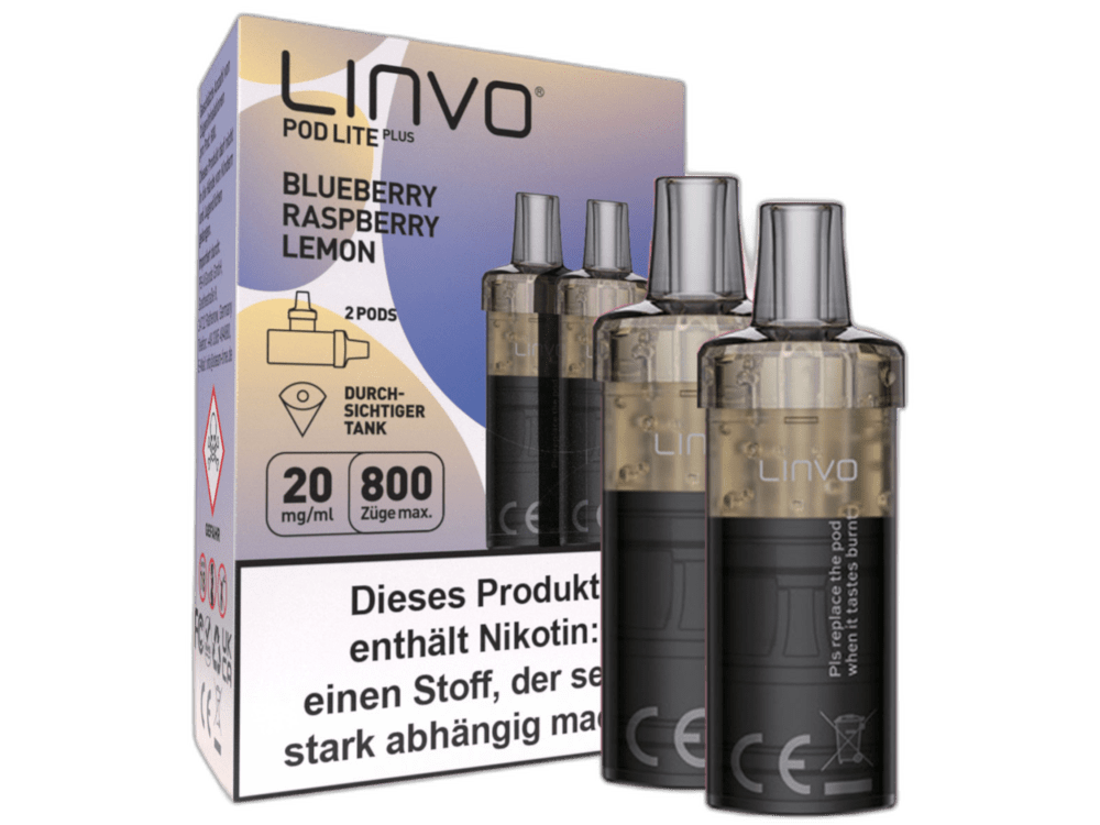 Linvo - Pod Lite Plus - 2ml Prefilled Cartridge (2 Stück) - Blueberry Raspberry Lemon 1er Packung 20 mg/ml - Vapes4you