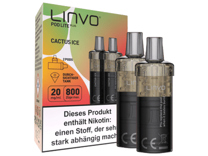 Linvo - Pod Lite Plus - 2ml Prefilled Cartridge (2 Stück) - Cactus Ice 1er Packung 20 mg/ml - Vapes4you