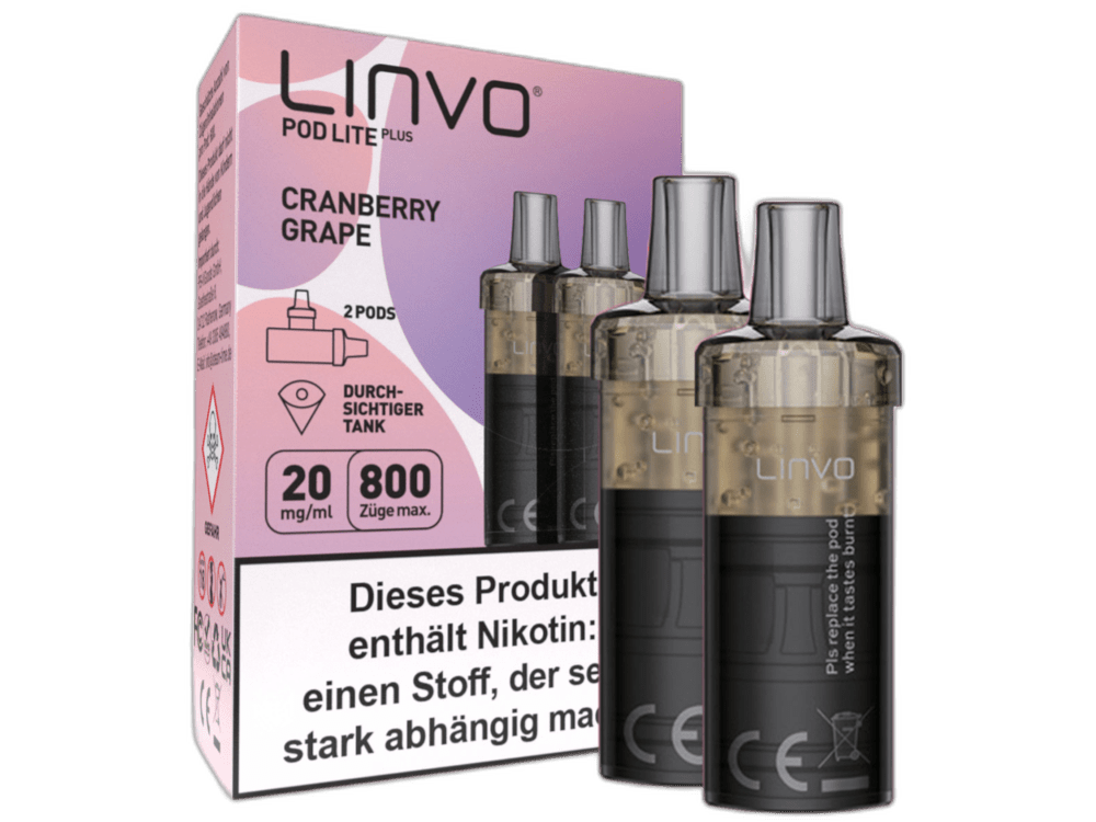 Linvo - Pod Lite Plus - 2ml Prefilled Cartridge (2 Stück) - Cranberry Grape 1er Packung 20 mg/ml - Vapes4you