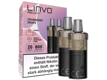 Linvo - Pod Lite Plus - 2ml Prefilled Cartridge (2 Stück) - Cranberry Grape 1er Packung 20 mg/ml - Vapes4you