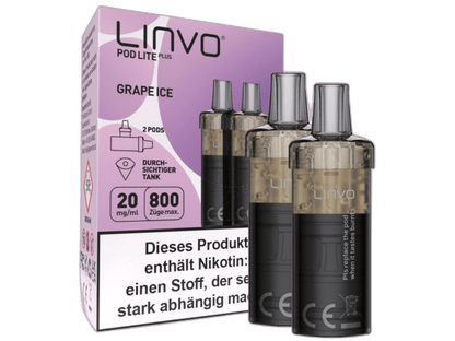 Linvo - Pod Lite Plus - 2ml Prefilled Cartridge (2 Stück) - Grape Ice 1er Packung 20 mg/ml - Vapes4you