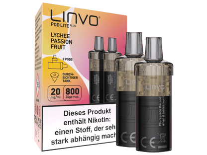 Linvo - Pod Lite Plus - 2ml Prefilled Cartridge (2 Stück) - Lychee Passionfruit 1er Packung 20 mg/ml - Vapes4you