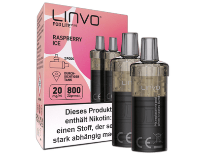 Linvo - Pod Lite Plus - 2ml Prefilled Cartridge (2 Stück) - Raspberry Ice 1er Packung 20 mg/ml - Vapes4you