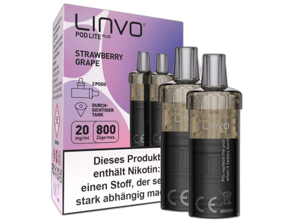 Linvo - Pod Lite Plus - 2ml Prefilled Cartridge (2 Stück) - Strawberry Grape 1er Packung 20 mg/ml - Vapes4you