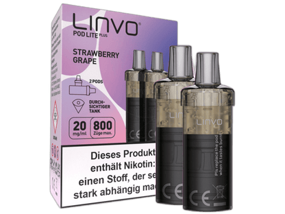 Linvo - Pod Lite Plus - 2ml Prefilled Cartridge (2 Stück) - Strawberry Grape 1er Packung 20 mg/ml - Vapes4you