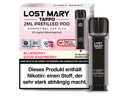 Lost Mary - Tappo - 2ml Prefilled Pods (2 Stück) - Blueberry Sour Raspberry 1er Packung 20 mg/ml - Vapes4you
