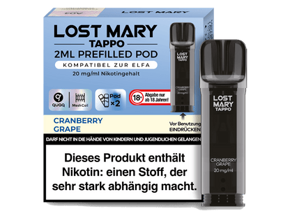 Lost Mary - Tappo - 2ml Prefilled Pods (2 Stück) - Cranberry Grape 1er Packung 20 mg/ml - Vapes4you