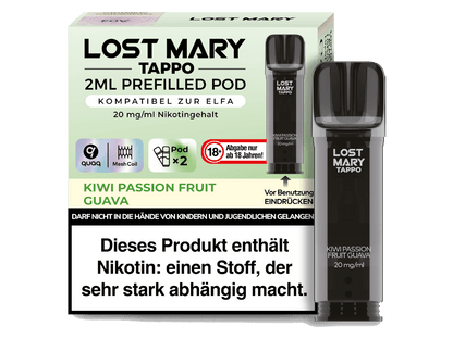 Lost Mary - Tappo - 2ml Prefilled Pods (2 Stück) - Kiwi Passion Fruit Guava 1er Packung 20 mg/ml - Vapes4you