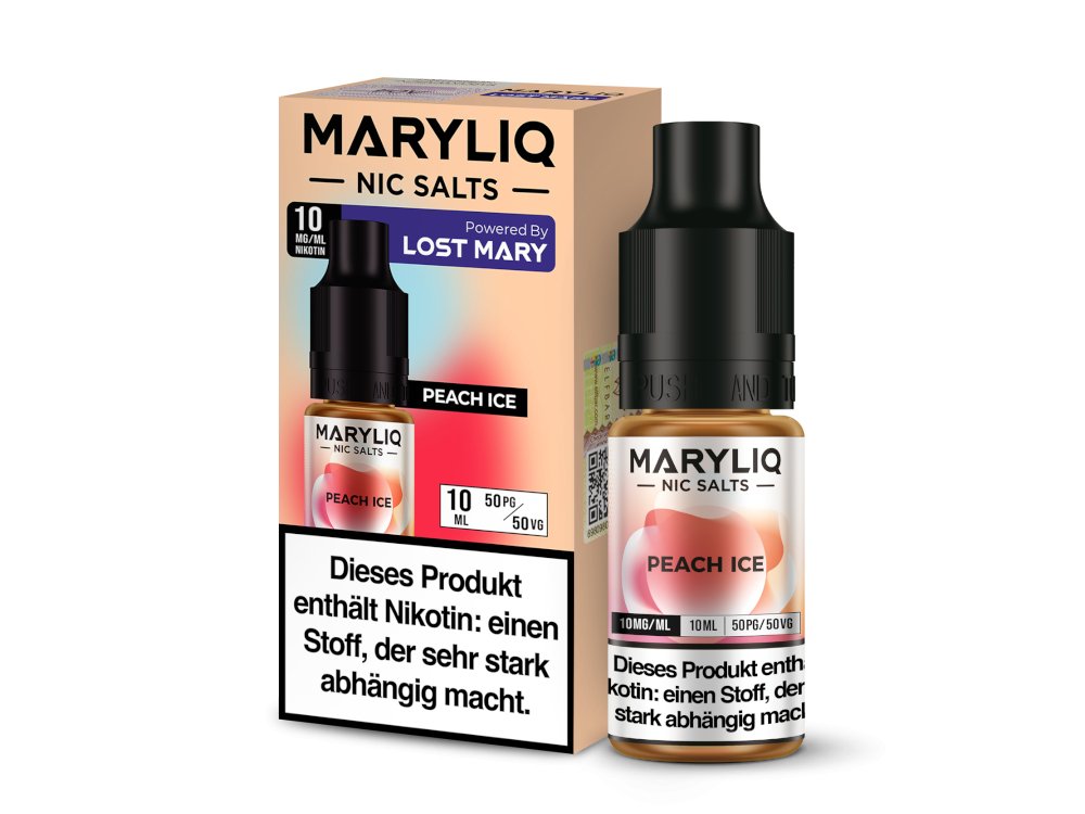 MARYLIQ - Peach Ice - 10ml Fertigliquid (Nikotinsalz) - Peach Ice 1er Packung 10 mg/ml - Vapes4you