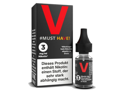 Must Have - V - 10ml Fertigliquid (Nikotinfrei/Nikotin) - V 1er Packung 3 mg/ml- Vapes4you