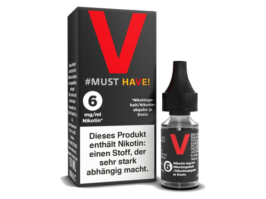 Must Have - V - 10ml Fertigliquid (Nikotinfrei/Nikotin) - V 1er Packung 6 mg/ml- Vapes4you
