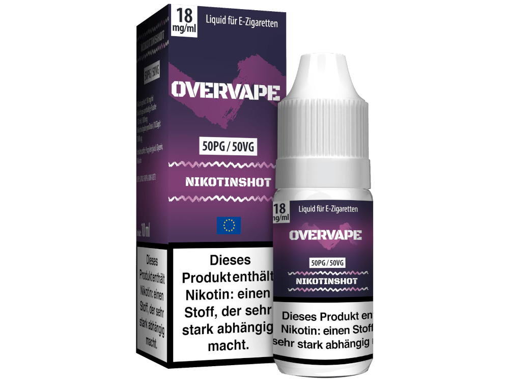 Overvape - Nikotin Shot - 10ml (50PG/50VG) - 50PG / 50VG 1er Packung 18 mg/ml - Vapes4you