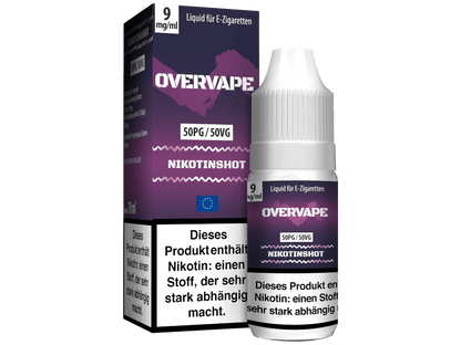 Overvape - Nikotin Shot - 10ml (50PG/50VG) - 50PG / 50VG 1er Packung 9 mg/ml - Vapes4you