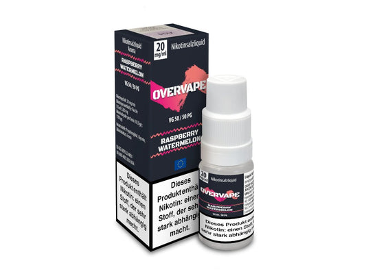 Overvape - Raspberry Watermelon - 10ml Fertigliquid (Nikotinsalz) - Raspberry Watermelon 1er Packung 20 mg/ml - Vapes4you