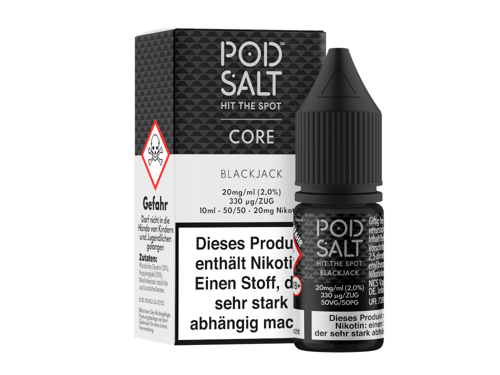 Pod Salt Core - Blackjack - 10ml Fertigliquid (Nikotinsalz) - Blackjack 1er Packung 20 mg/ml - Vapes4you