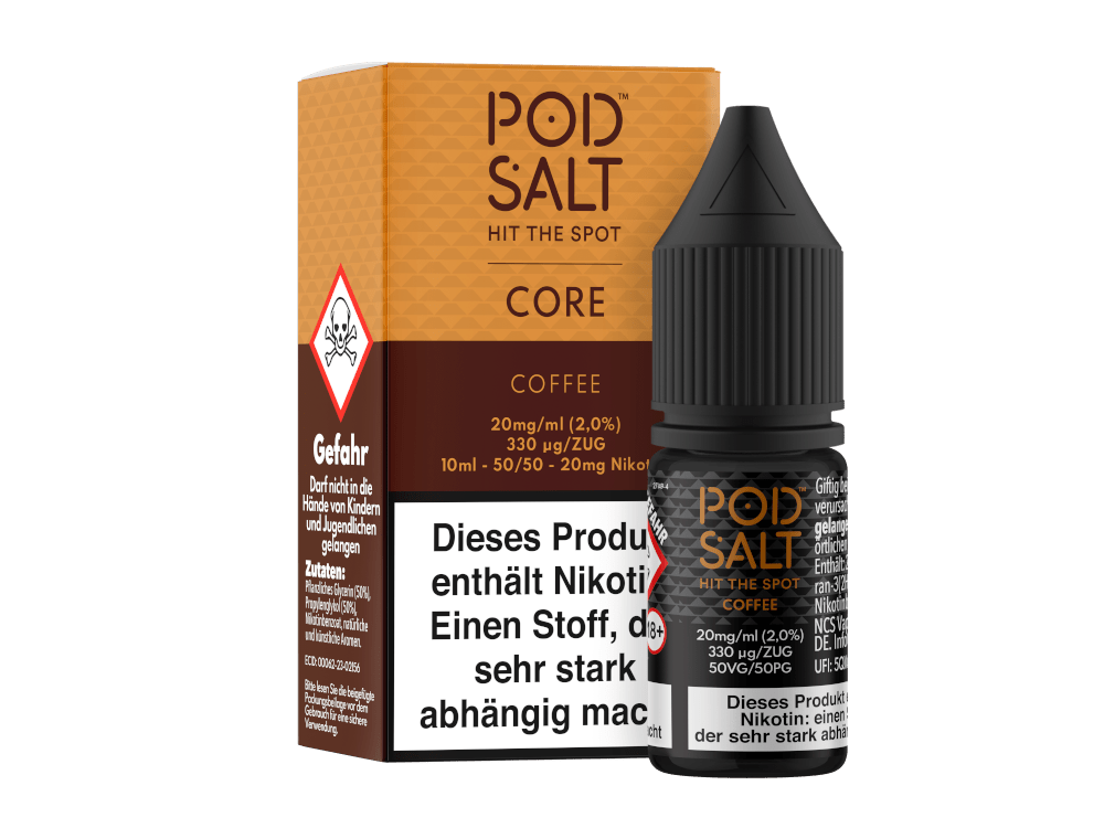 Pod Salt Core - Coffee - 10ml Fertigliquid (Nikotinsalz) - Coffee 1er Packung 20 mg/ml - Vapes4you