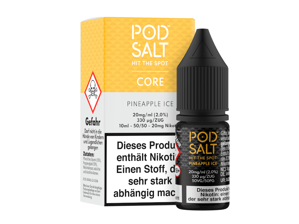 Pod Salt Core - Pineapple Ice - 10ml Fertigliquid (Nikotinsalz) - Pineapple Ice 1er Packung 20 mg/ml - Vapes4you