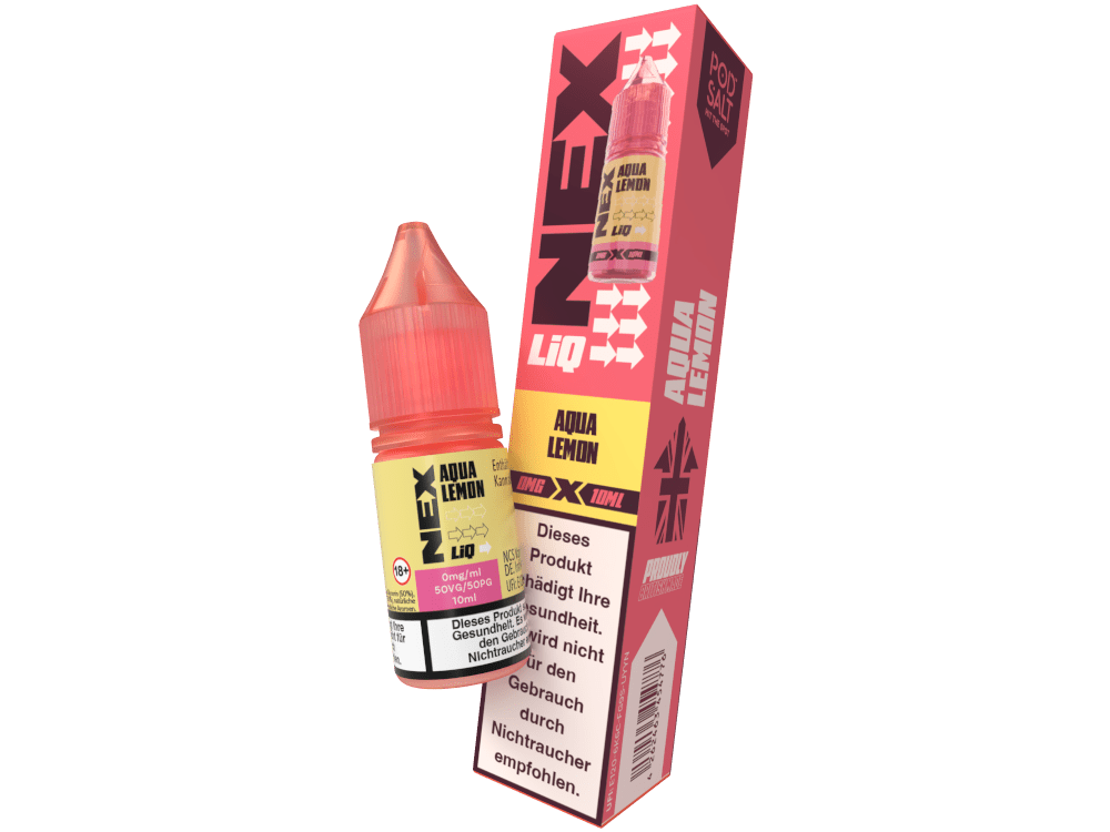 Pod Salt - NexLiq - Aqua Lemon - 10ml Fertigliquid (Nikotinfrei/Nikotinsalz) - Aqua Lemon 1er Packung 0 mg/ml - Vapes4you