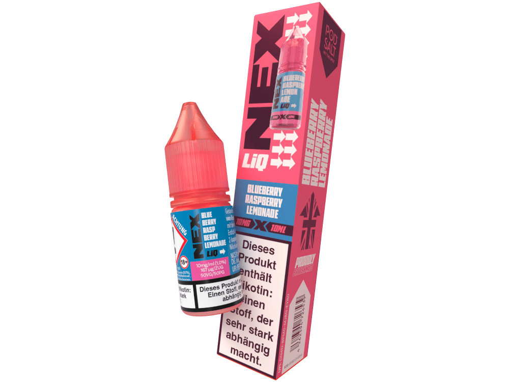 Pod Salt - NexLiq - Blueberry Raspberry Lemonade - 10ml Fertigliquid (Nikotinfrei/Nikotinsalz) - Blueberry Raspberry Lemonade 1er Packung 10 mg/ml - Vapes4you