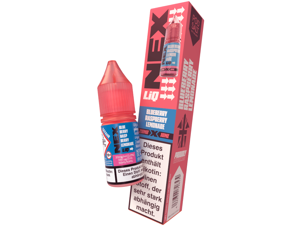 Pod Salt - NexLiq - Blueberry Raspberry Lemonade - 10ml Fertigliquid (Nikotinfrei/Nikotinsalz) - Blueberry Raspberry Lemonade 1er Packung 20 mg/ml - Vapes4you