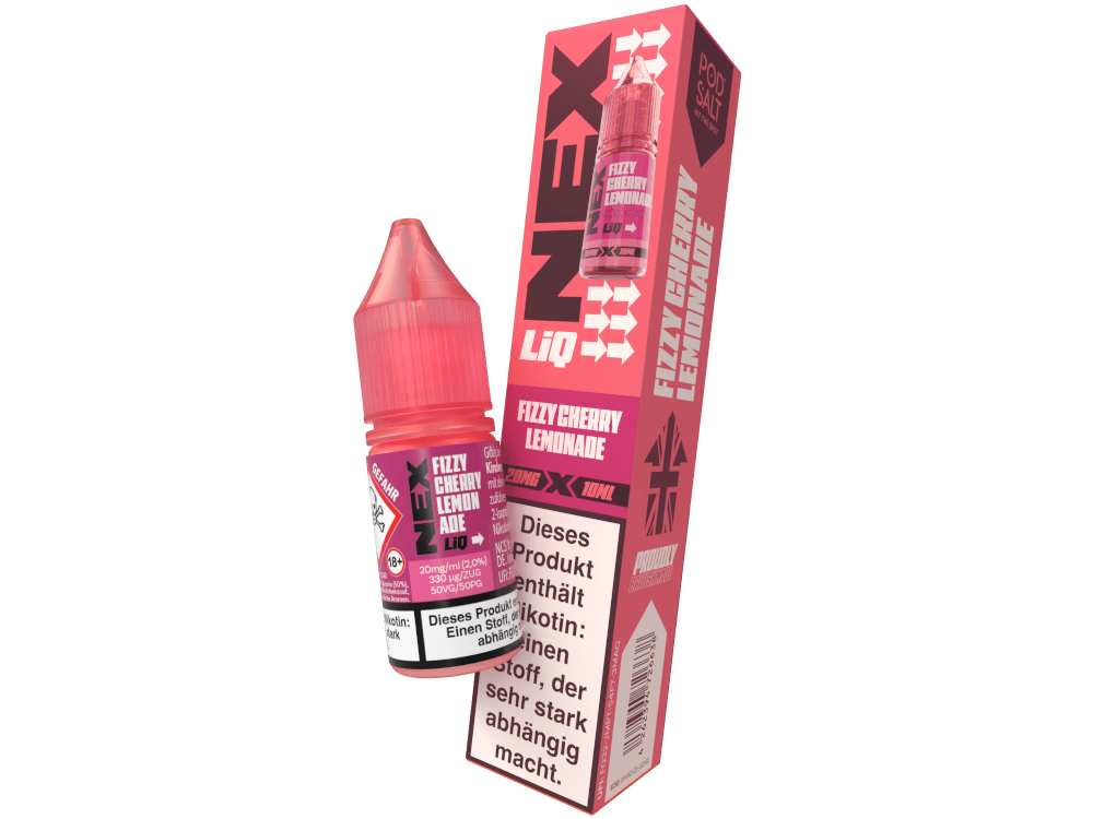 Pod Salt - NexLiq - Fizzy Cherry Lemonade - 10ml Fertigliquid (Nikotinfrei/Nikotinsalz) - Fizzy Cherry Lemonade 1er Packung 20 mg/ml - Vapes4you
