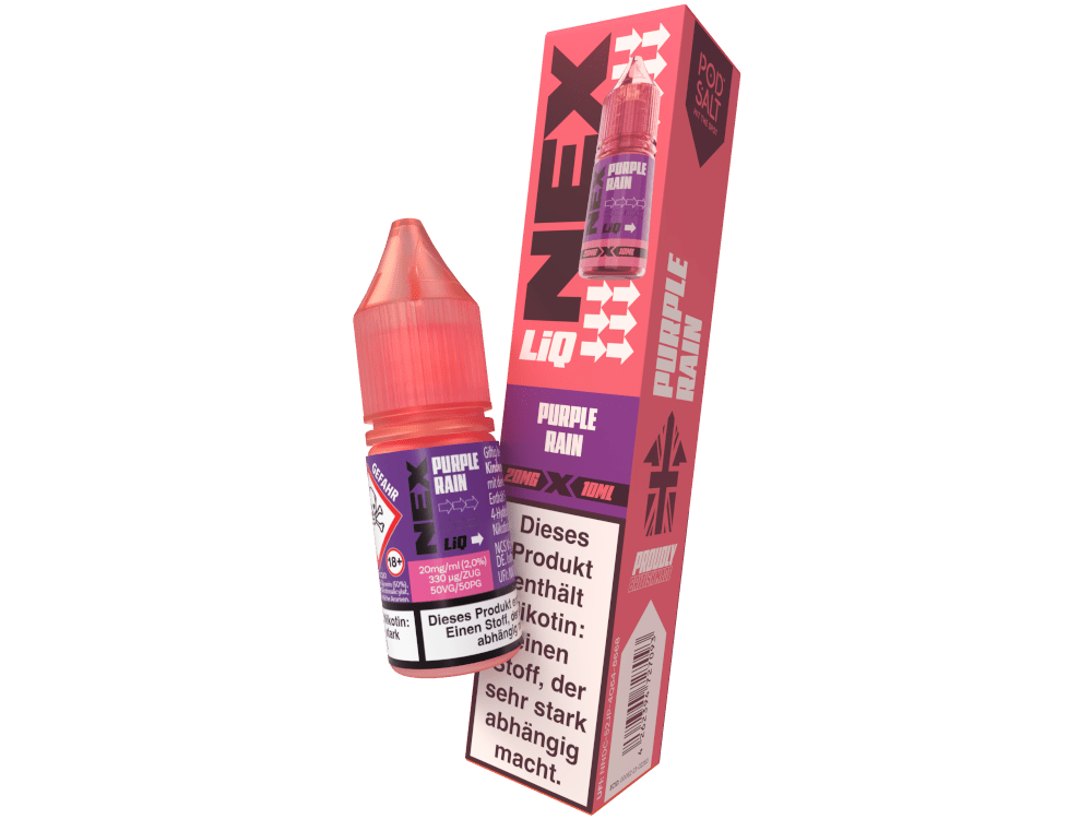 Pod Salt - NexLiq - Purple Rain - 10ml Fertigliquid (Nikotinfrei/Nikotinsalz) - Purple Rain 1er Packung 20 mg/ml - Vapes4you