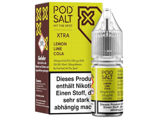 Pod Salt X - Lemon Lime Cola - 10ml Fertigliquid (Nikotinsalz) - Lemon Lime Cola 1er Packung 20 mg/ml - Vapes4you