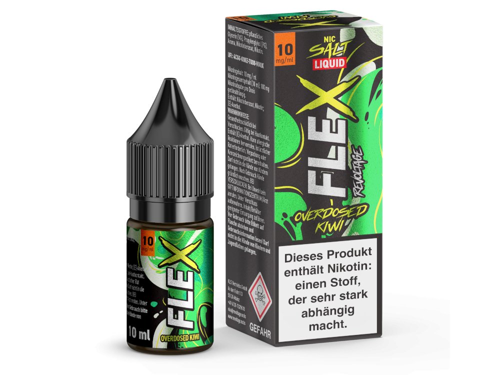 Revoltage - FLEX - Kiwi - 10ml Fertigliquid (Nikotinsalz) - Kiwi 1er Packung 10 mg/ml - Vapes4you